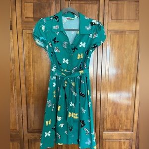 Fervour (ModCloth)- Emerald Green Butterfly Dress